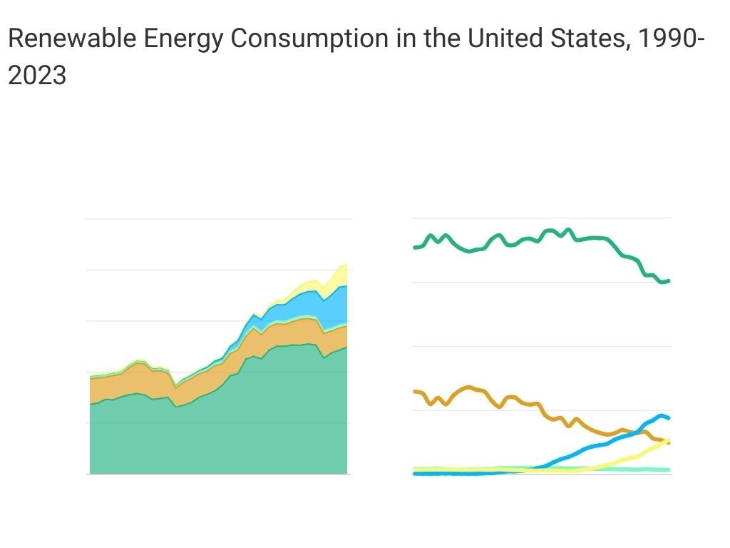 Renewable Energy Consumption in the United States 1990 - 2021 - renewablestatistics.com